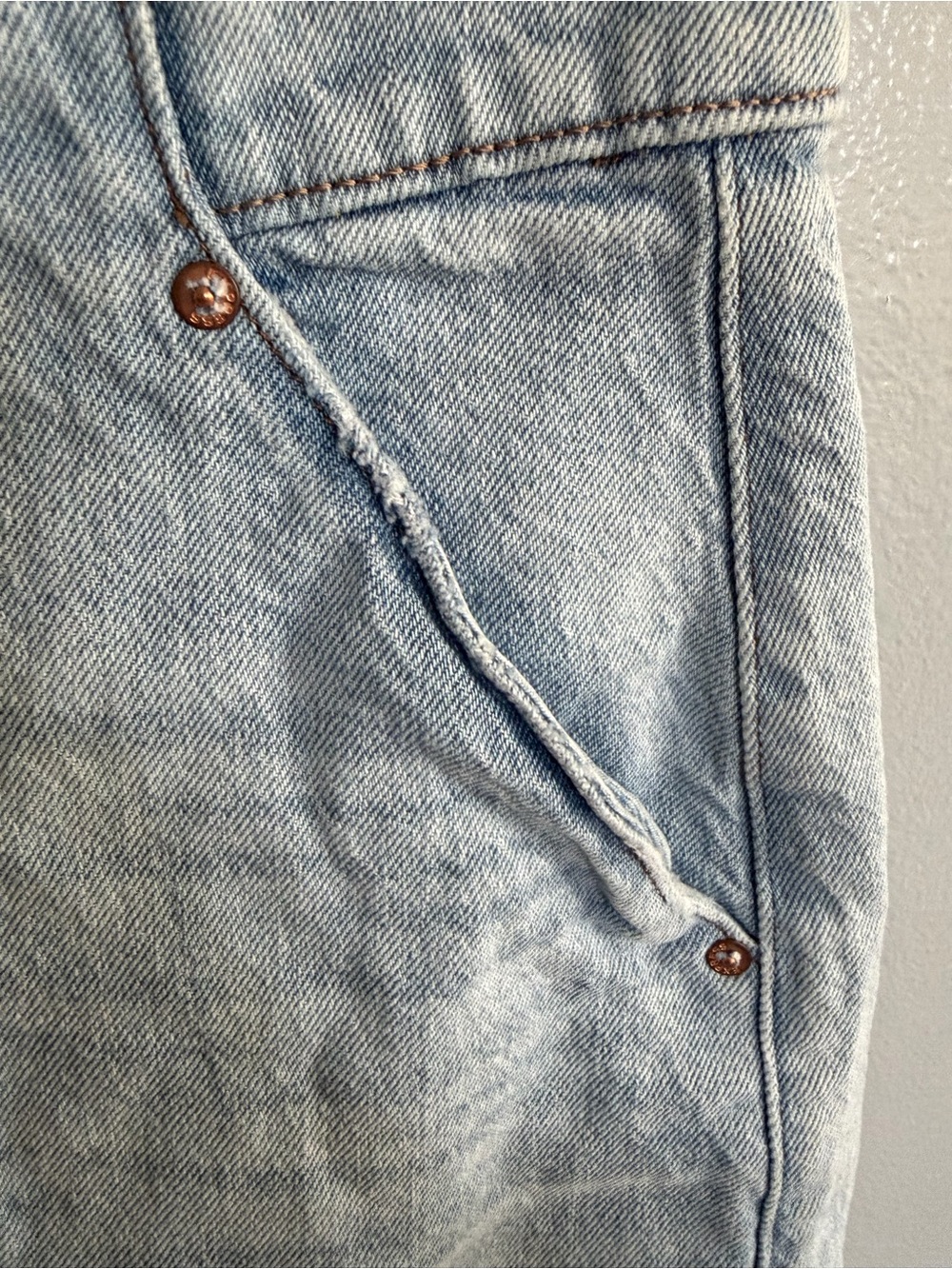 Express Light Wash Denim Jean Skirt High Rise Stretch - Picture 6 of 8